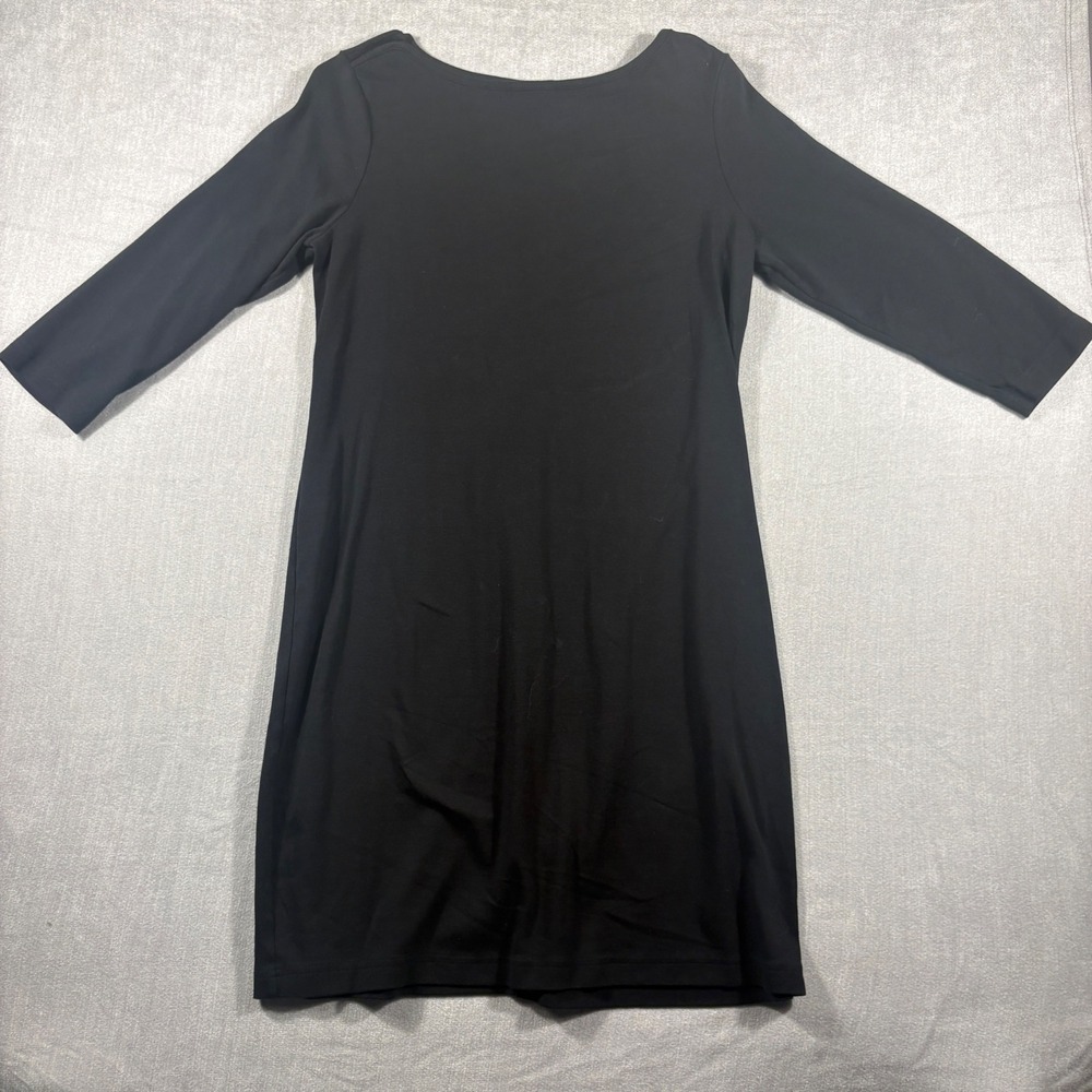 Gap Women Black 3/4 Sleeve Boat Neck Shift Dress XL